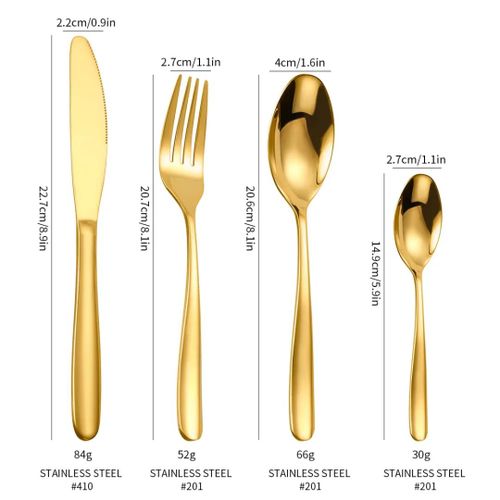 Generic 24-piece luxury rotating diamond-shape cutlery set - Image 2