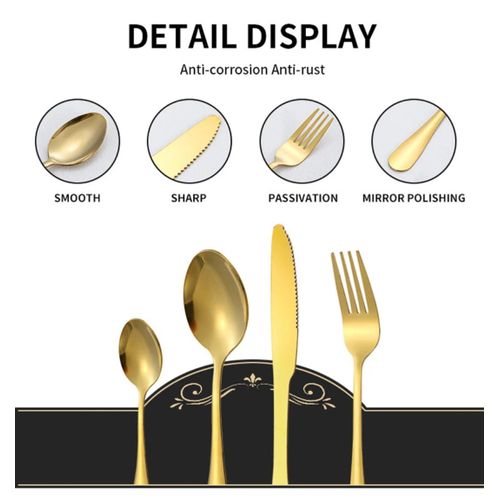 Generic 24-piece luxury rotating diamond-shape cutlery set - Image 3