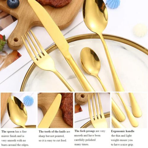 Generic 24-piece luxury rotating diamond-shape cutlery set - Image 4