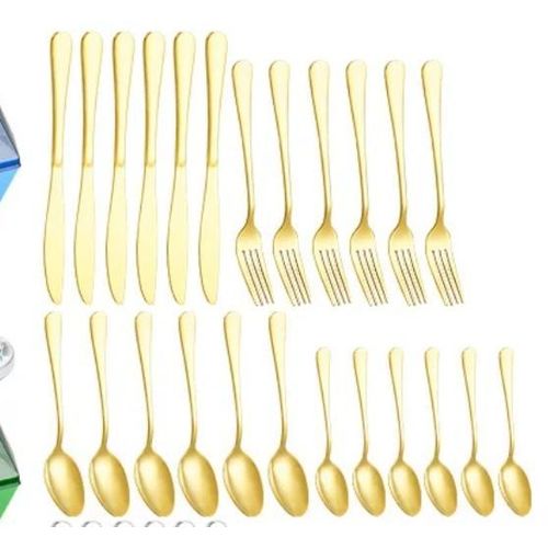 Generic 24-piece luxury rotating diamond-shape cutlery set - Image 5